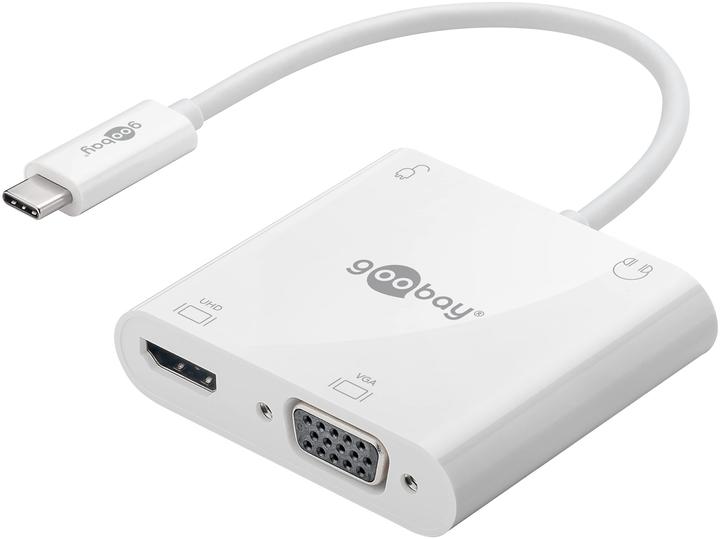Actual product image Goobay USB-C™ Multiport Adapter HDMI™+VGA+PD 100 W, 1pcs. in polybag, White (HDMI, VGA)