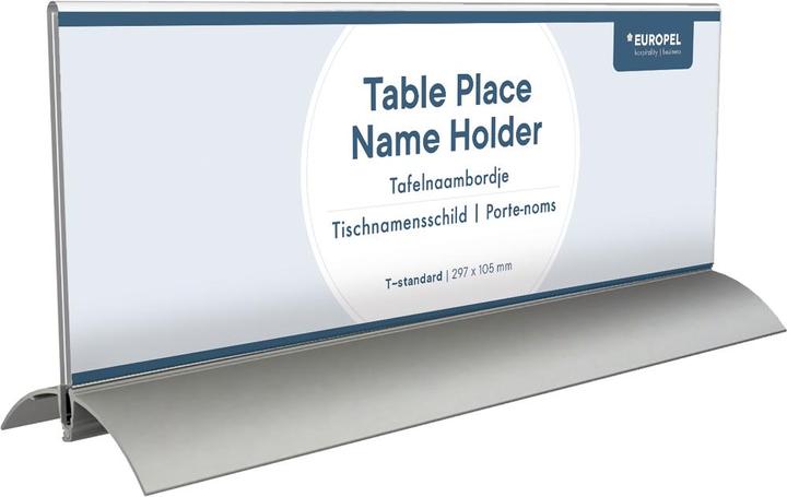Produktbild Europel Tisch-Namenschild, 105 x 297 mm, Aluminiumsockel