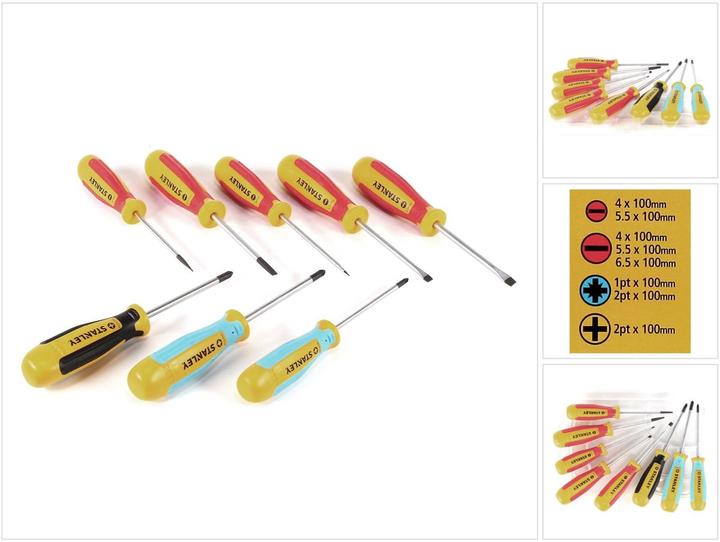 Actual product image Stanley Screwdriver set 8 pcs. in transport box ( STA062200 ) (Port, Pozidriv cross recess (PZ), Phillipps cross recess (PH))