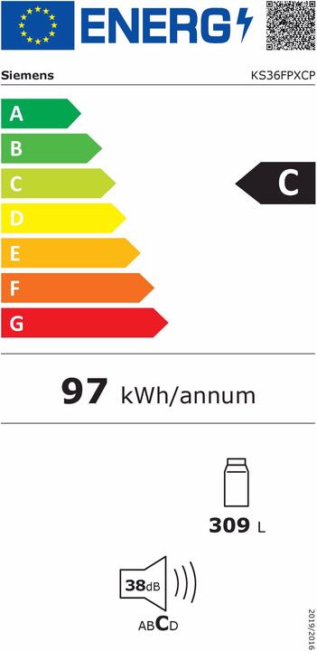 Etichetta energetica Siemens KS36FPXCP (309 l)