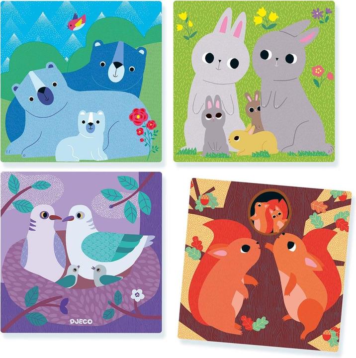 Actual product image Djeco Wooden Cube Puzzle-Up Forest (9 pieces)
