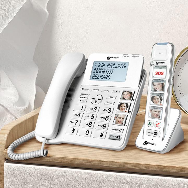 Actual product image Geemarc AMPLIDECT COMBI-PHOTO 295 Corded telephone for senior citizens Answering machine, photo keys
