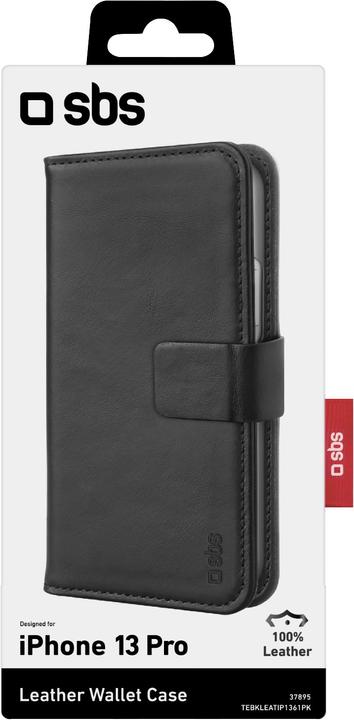 Image du produit SBS Étui à rabat en cuir véritable pour iPhone 13 Pro (Apple iPhone 13 Pro)