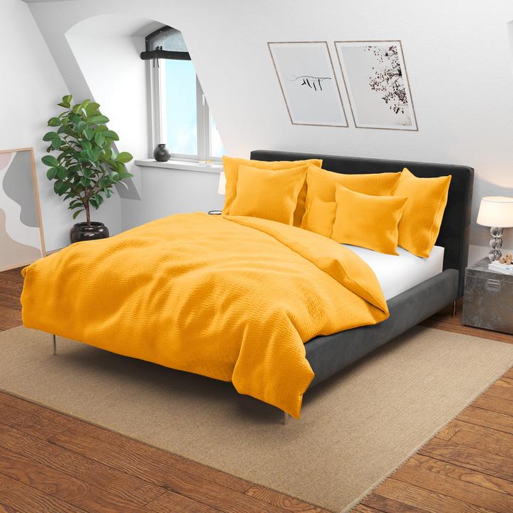 Actual product image Lotus Bettwaren Bed Linen Satin Seersucker uni (Duvet cover, 200 x 210 cm)