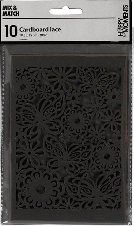 Produktbild Creativ Company Gemusterter Karton Schwarz, 10 Stk. (200 g/m², 10 x)