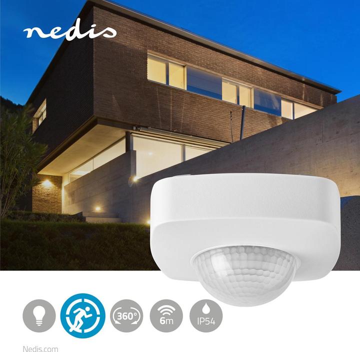Image du produit Nedis Détecteur de mouvement - Extérieur - Installation à trois fils - IP54 - Résistant aux intempéries - (8 m)
