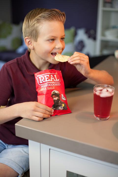 Image du produit Real Crisps Chips de pommes de terre - Sel de mer et vinaigre de malt (35 g)