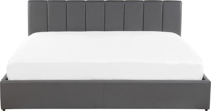 Produktbild Beliani Bett Kunstleder grau mit Bettkasten hochklappbar 180 x 200 cm DREUX (180 x 200 cm)