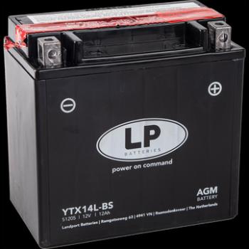 Produktbild Landport Motorradbatterie AGM YTX14L-BS 12V 12Ah (12 V, 12 Ah, 180 A)