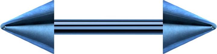 Actual product image Star Piercing Barbell dark blue with two cones (Surgical steel 316L)