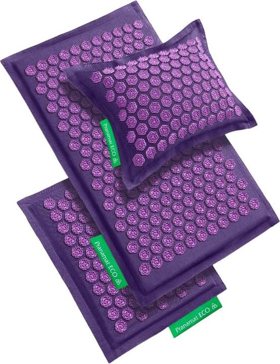 Image du produit Pranamat ECO Massage Set Tapis + Coussin + Mini-tapis violet foncé