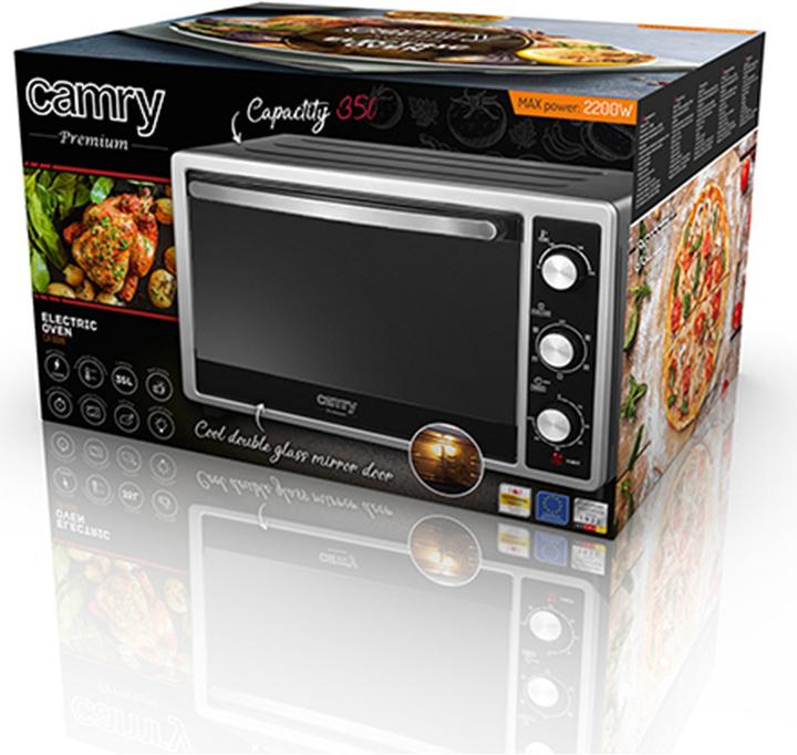 Produktbild Camry Elektrischer Backofen schwarz silber 35L