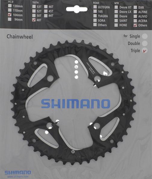 Productafbeelding Shimano Kettingblad Deore LX FC-T551 48 tanden AL voor broekbeschermer (48)