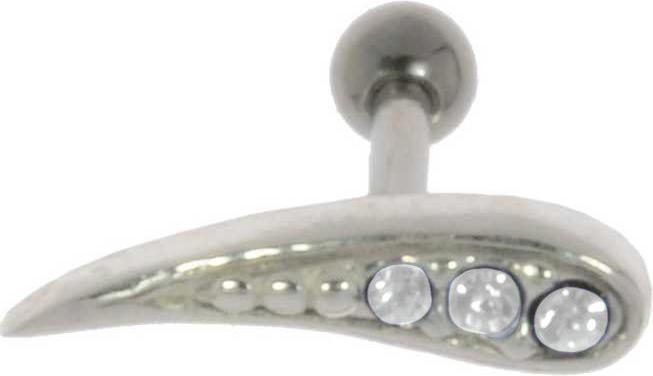 Bijouteria Ohrpiercing (Chirurgenstahl 316L, Kristall, Messing mit Silberbeschichtung)