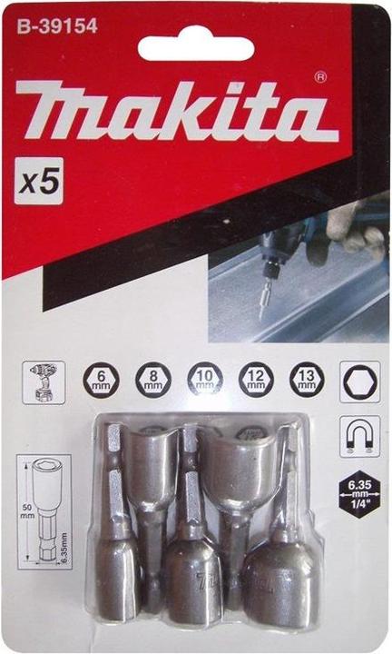 Produktbild Makita Steckschlüssel-Set 1/4 5tlg. (13 mm, 12 mm, 10  mm)