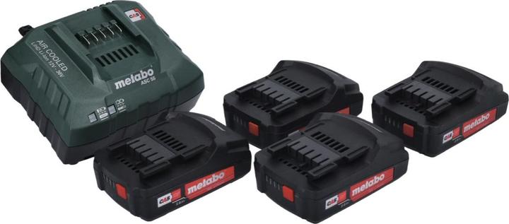 Produktbild Metabo Basic Set 4x Li-Power Akkupack 18 V 2,0 Ah CAS Li-Ion Akku ( 4x 625596000 ) + ASC 55 Ladeger (18 V)