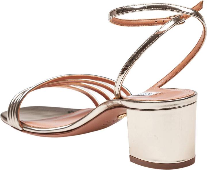 Actual product image Aquazzura latour sandal 50 in laminated leather color light gold (38)