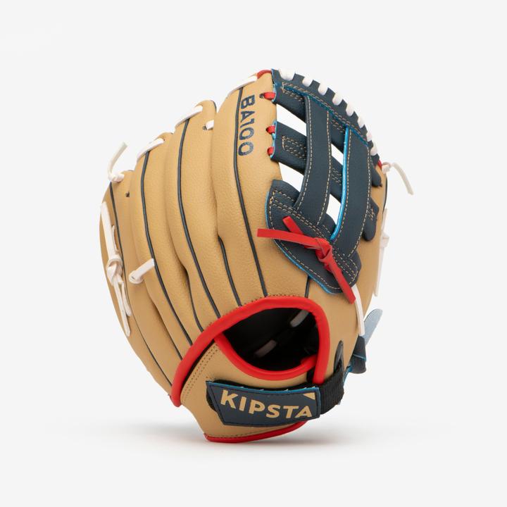 Immagine prodotto Kipsta Guanto da baseball per bambini con lancio a destra - BA100 blu/beige (10.50")
