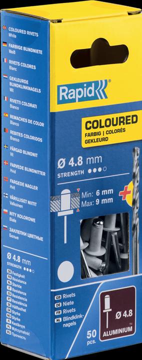 Productafbeelding Rapid Witte blindklinknagels Ø 4,8 x 12 mm
