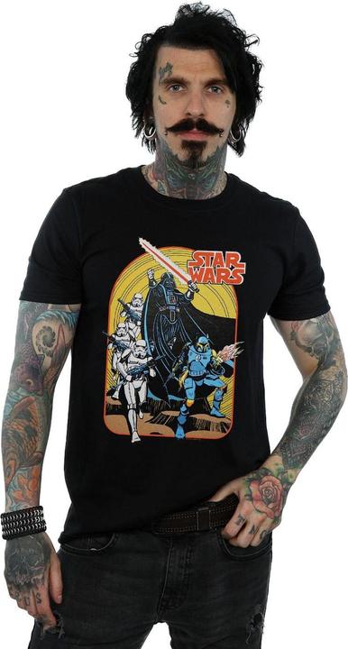 Actual product image Star Wars Mens Vintage Comic Scene T-Shirt (3XL)
