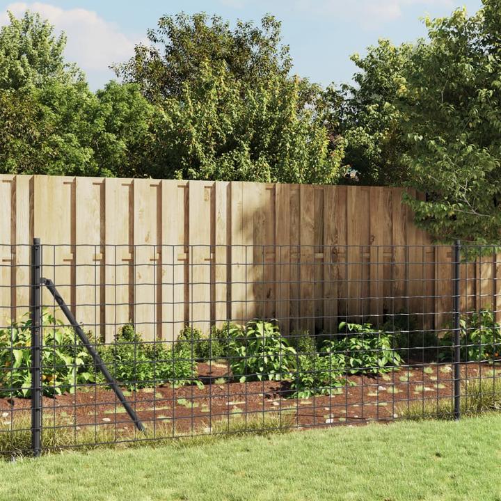 Immagine prodotto VidaXL Maschendrahtzaun mit Bodenhülsen Anthrazit 1x10 m