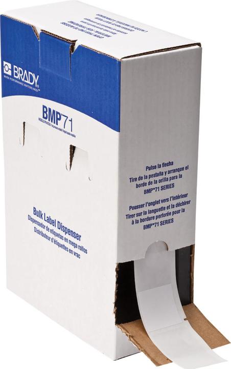 Produktbild Brady BM-109-427, Vinyl, selbstlaminierend, Weiss/Transparent, matt, 38.10 x 38.10(101.60) mm, für