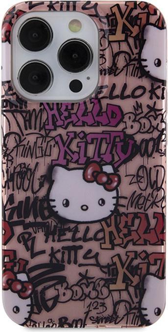 Actual product image Hello Kitty HKHCP13LHDGPTP iPhone 13 Pro / 13 6.1" różowy/pink hardcase IML Tags Graffiti (Apple iPhone 13 Pro)