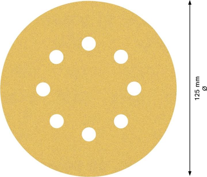 Image du produit Bosch Professional Zubehör EXPERT C470 Papier abrasif à 8 trous pour ponceuse excentrique, 125 mm, G 120, 50 pcs. (120)