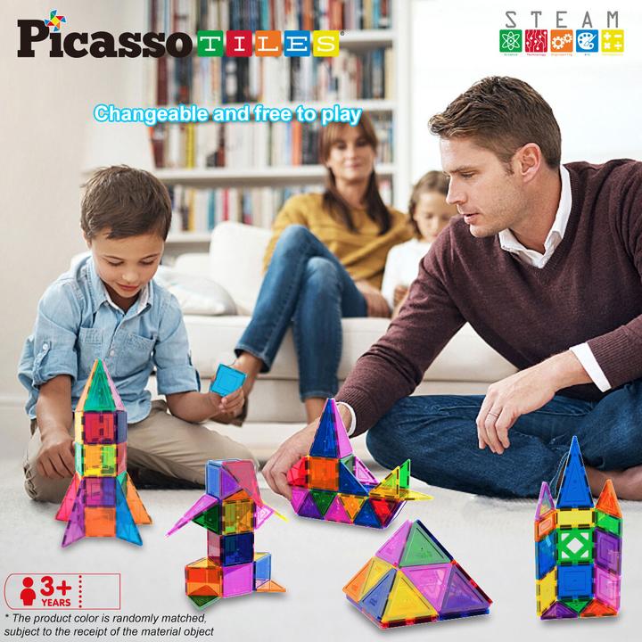 Actual product image PicassoTiles Picasso Tiles - 3-D Magnetic Building Set (152 pcs) (PT152)