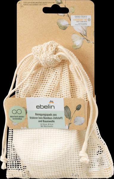 Produktbild dm ebelin Reinigungspads mit Wäschenetz (Reinigungstücher)