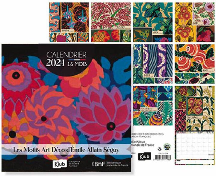 Produktbild Kiub klassischer kalender mit ei 16 monate bnf motifs art deco de eugene alain seguy
