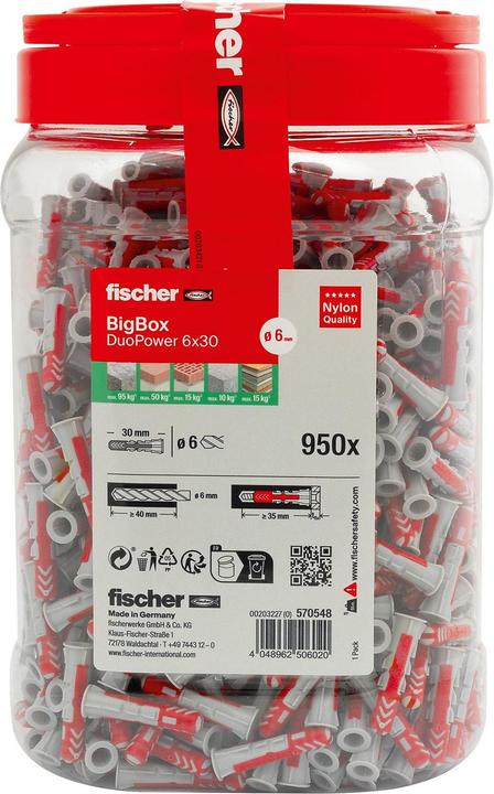Produktbild Fischer DuoPower 6x30 BigBox (950) (950 Stk.)