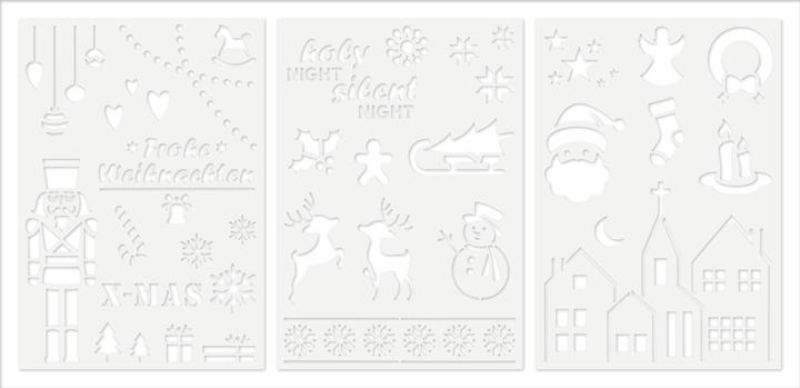 Produktbild VBS Schablonen-Set "Frohe Weihnachten", 3-tlg.