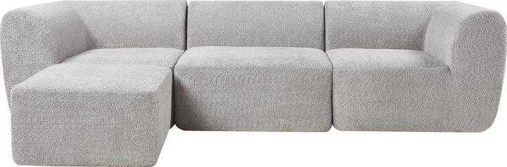 Produktbild En.Casa Modular Sofa 3-Sitzer Hurvas mit Longchair Bouclé Grau