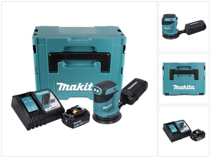 Actual product image Makita DBO 180 RM1J 18 V battery orbital sander + 1x battery 4.0Ah + charger + Makpac (Eccentric grinder)