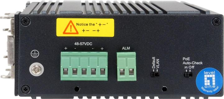 Actual product image LevelOne Switch 10Port Gigabit PoE DIN-Rail,-40°C to 75°C (8 Ports)