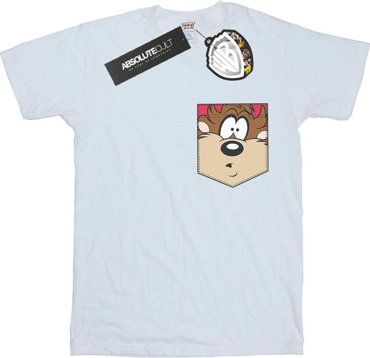 Looney Tunes Tasmanian Devil Face Faux Pocket TShirt Jungen