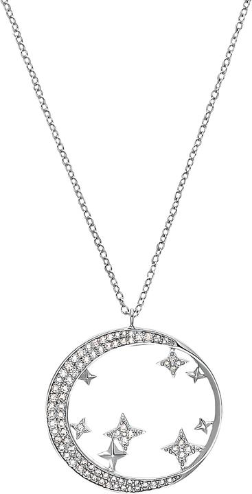Amor Sets für Damen, Sterling Silber 925 rhodiniert, Zirkonia |Mond/Sterne (Silber 925)