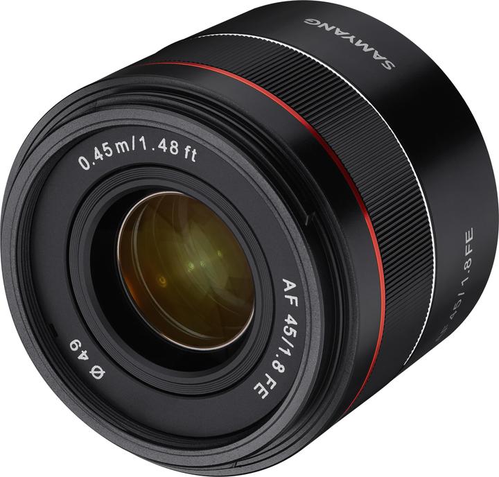 Actual product image Samyang AF 45mm F1.8 FE (Sony E, full size, APS-C / DX)