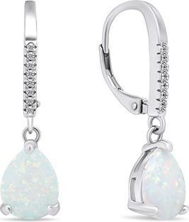Brilio Silver - Decent silver earrings with synthetic opals EA652W (Synthetische Steine)