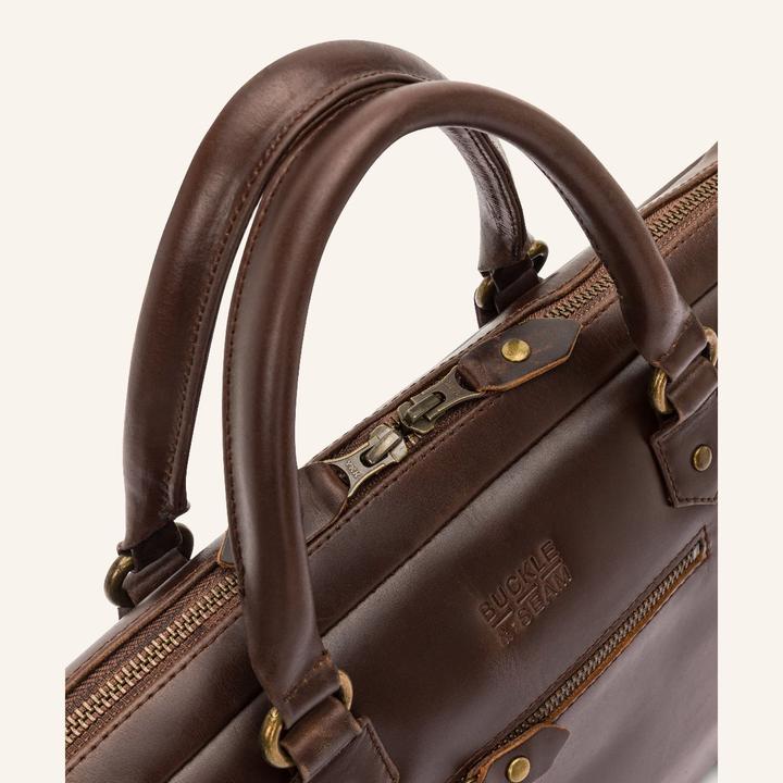 Immagine prodotto Buckle & Seam Borsa per laptop in pelle Cali Brown / Dot