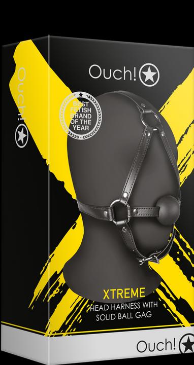 Actual product image Ouch! Head Harness with Solid Ball Gag