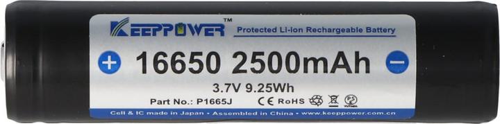 Actual product image Keeppower Battery 16650 or 17650 protected positive pole increased UR16650ZTA (1 pcs., 16650, 2500 mAh)