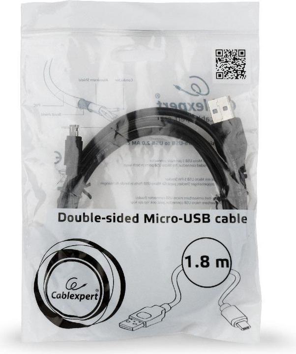 Image du produit Gembird CC-USB2-AMMDM-6 Câble USB Micro-USB A USB A noir de 1,8m (1.80 m, USB 2.0)