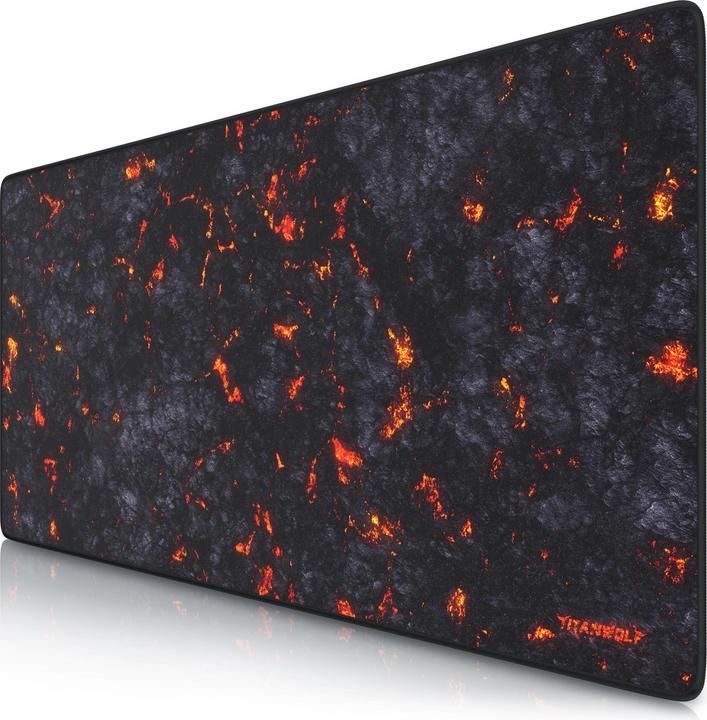 Produktbild Titanwolf Gaming Mauspad XXL, glattes Stoffgewebe, Speed Mausmatte 900 x 400mm grosse Fläche, Lavamotiv (XXL)
