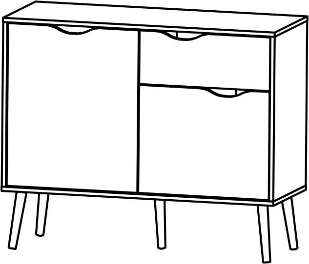 Actual product image Tvilum Oslo (98.5 x 39 x 81.5 cm)