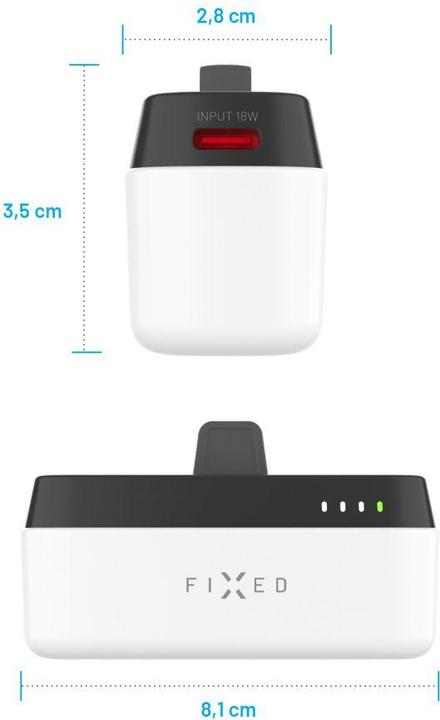 Immagine prodotto Fixed Zen 5 Plug-in PowerBank, PD 20W, 5 000 mAh, bianco (5000 mAh, 20 W, 5000 Wh)