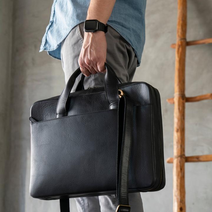 Image du produit Only-Bags.Store Sac de voyage en cuir de grain supérieur pour ordinateur portable 16 pouces, porte-documents, sac à (16")