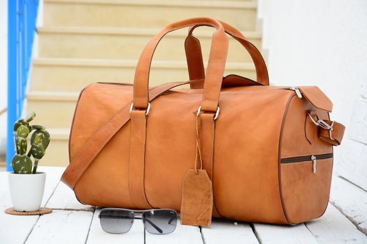 Immagine prodotto Only-Bags.Store Borsone in pelle di cammello, borsa da viaggio marrone chiaro, borsa da viaggio weekender