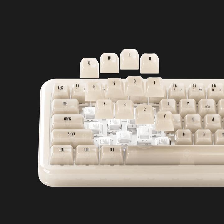 Actual product image Akko YU01 Antique Jade Gaming Keyboard, RGB - 65%, V3 Piano Pro Switches (ISO) (US, Cable, Wireless)